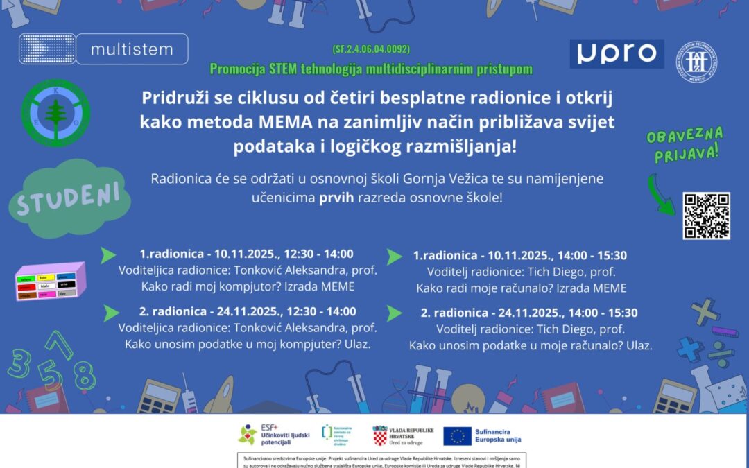 Dragi prvaši pridružite se besplatnim radionicama u našoj OŠ Gornja Vežica, Rijeka